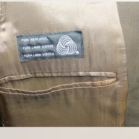 Chaps Ralph Lauren Men Dark Brown Pure Wool Made In Canada 3 Button 40R Blazer - Picture 6 of 10